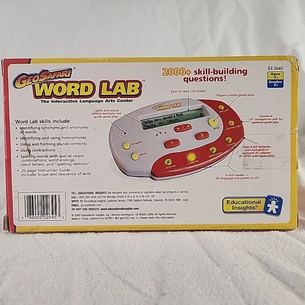 WORD LAB GeoSafari Educational Insights New in Box RARE Language Skills Vintage
